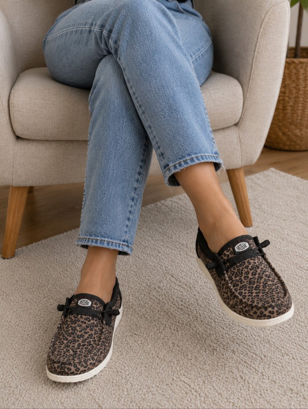 Hey Dude Women's Wendy Sparkle Animal loafers